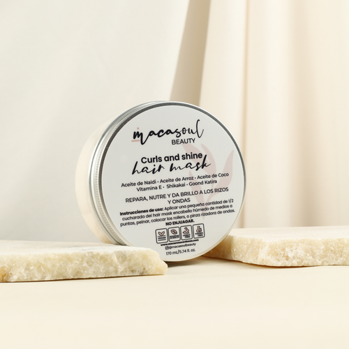 Curls and Shine Hair Mask "Botanicals" (170ml) Crema de Definición y Reparación para Rizos y Ondas con Aceite de Naidí, Shikakai y Protección Térmica.