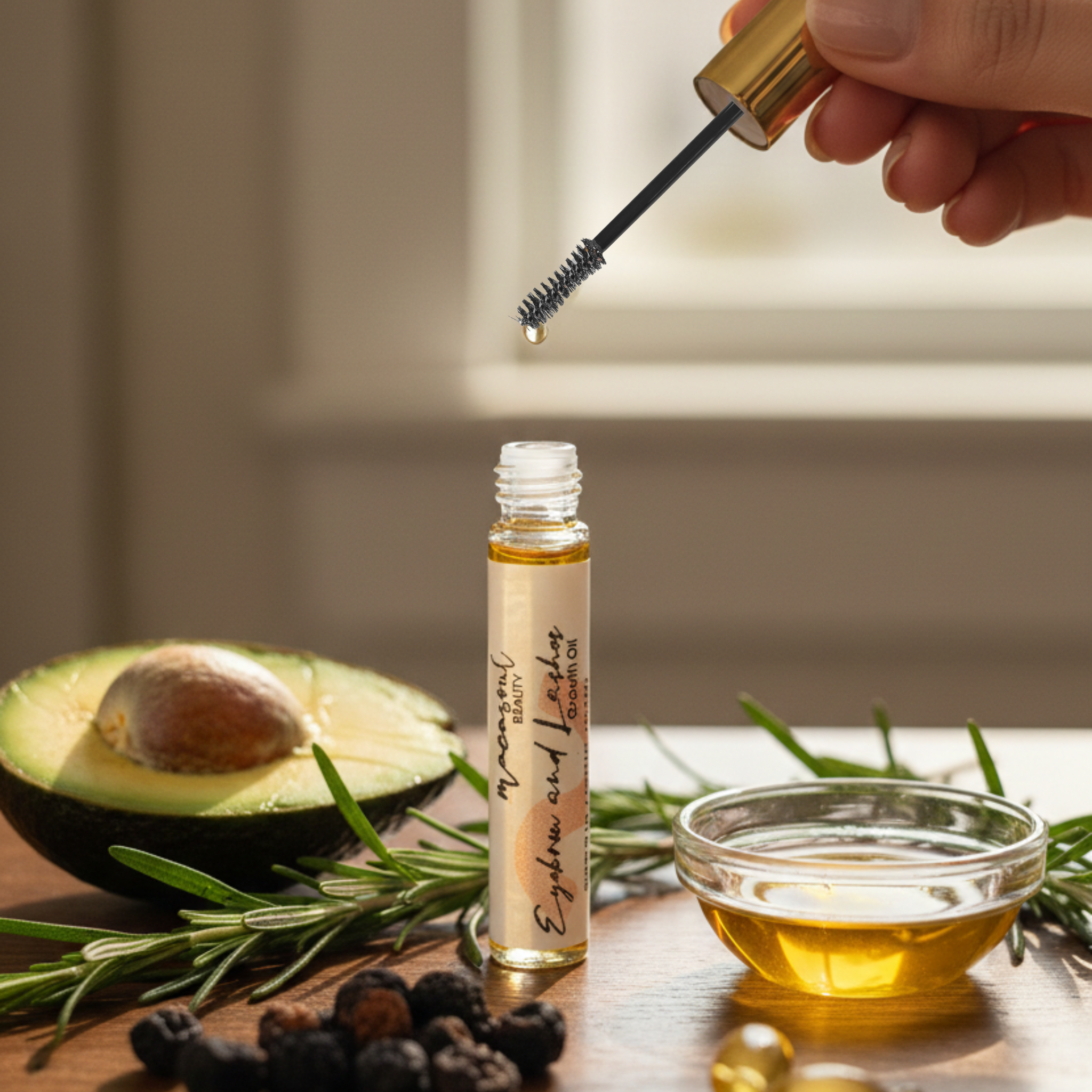 Lashes & Eyebrow Growth Oil (10ml) Estimulador de Crecimiento y Fortalecedor con Aceite de Ricino y Amla