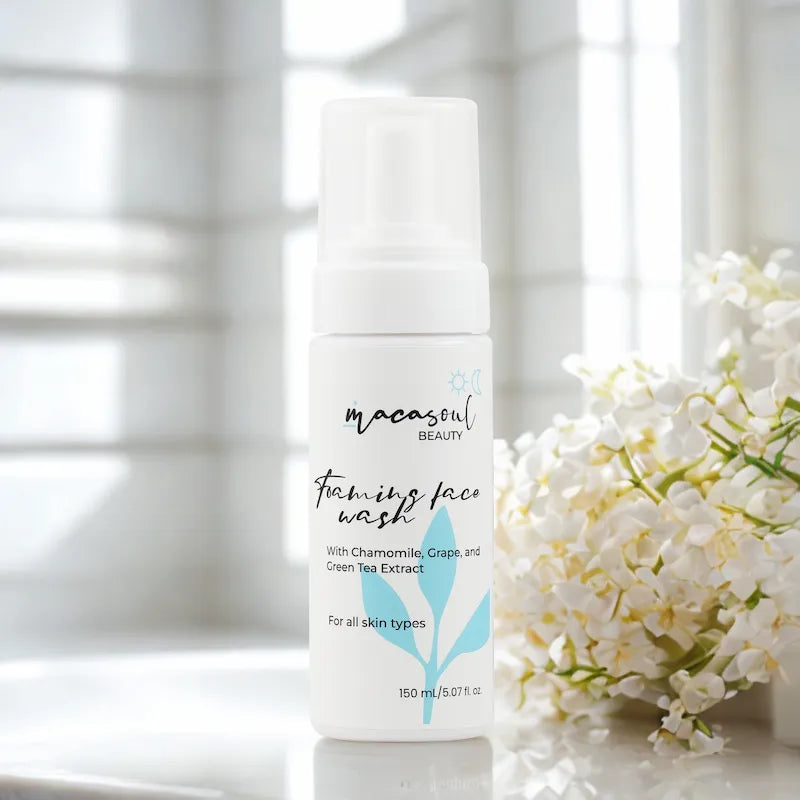Jabón Facial en Espuma Hidratante y Limpiador (Foaming Face Wash) - 150ml Mannilla & Té verde