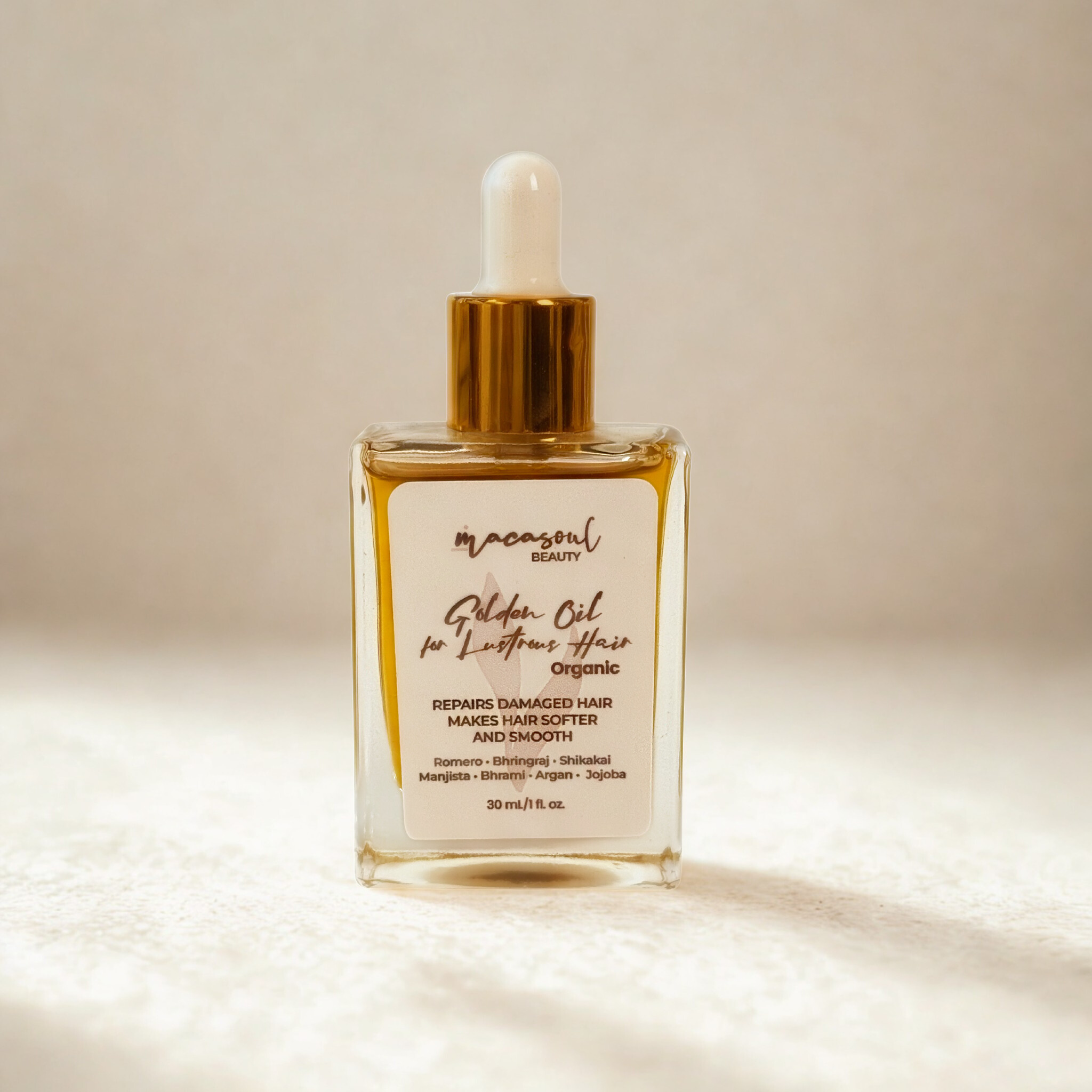 Golden Oil Lustrous Hair (30ml) Elixir Reconstituyente con Argán, Jojoba y Complejo de 10 Hierbas Ayurvédicas