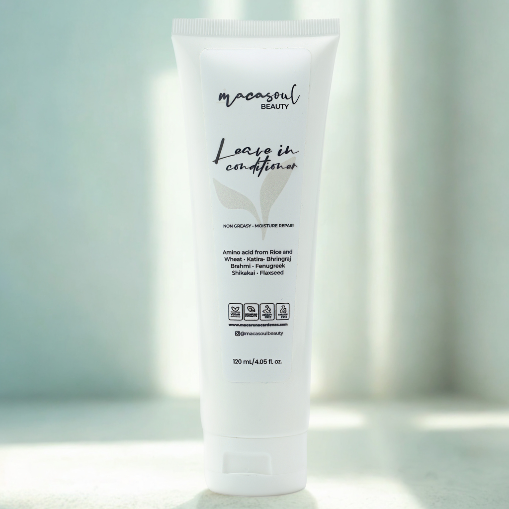 "Moisture Repair" (120ml) Acondicionador Sin Enjuague Antifrizz con Queratina, Linaza y Complejo Herbal Ayurvédico.