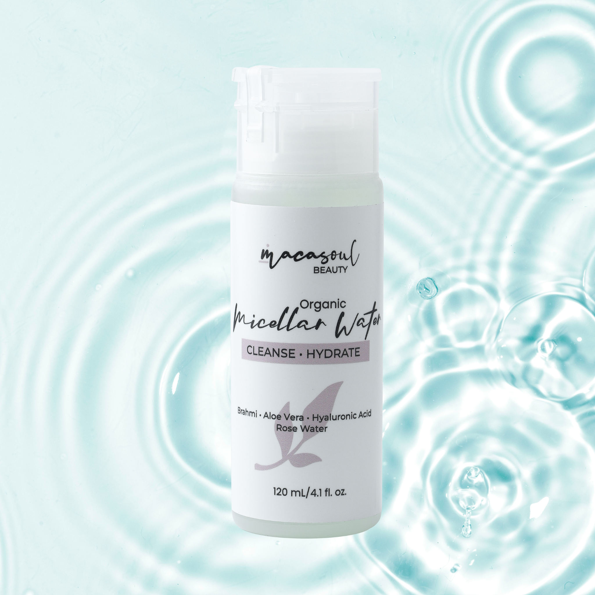 Agua Micelar Hidratante y Tonificante (120ml) Con Ácido Hialurónico & Brahmi