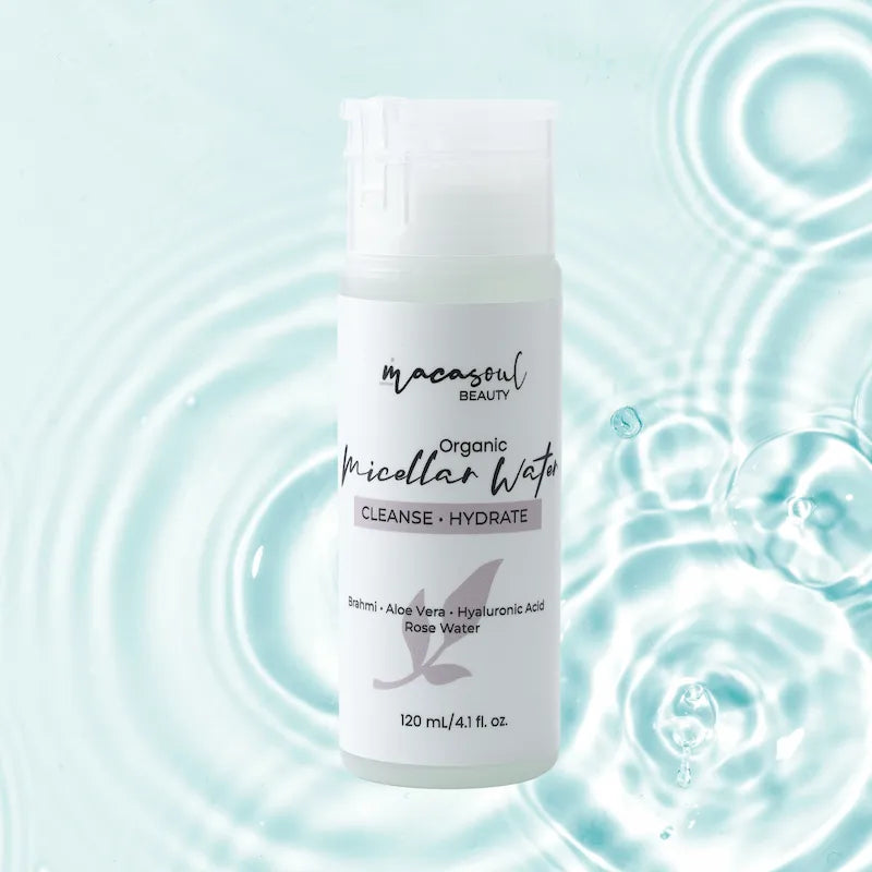Agua Micelar Hidratante, Tonificante, Orgánica con Brahmi, Rosas y Ácido Hialurónico (Micellar Water) 120ml