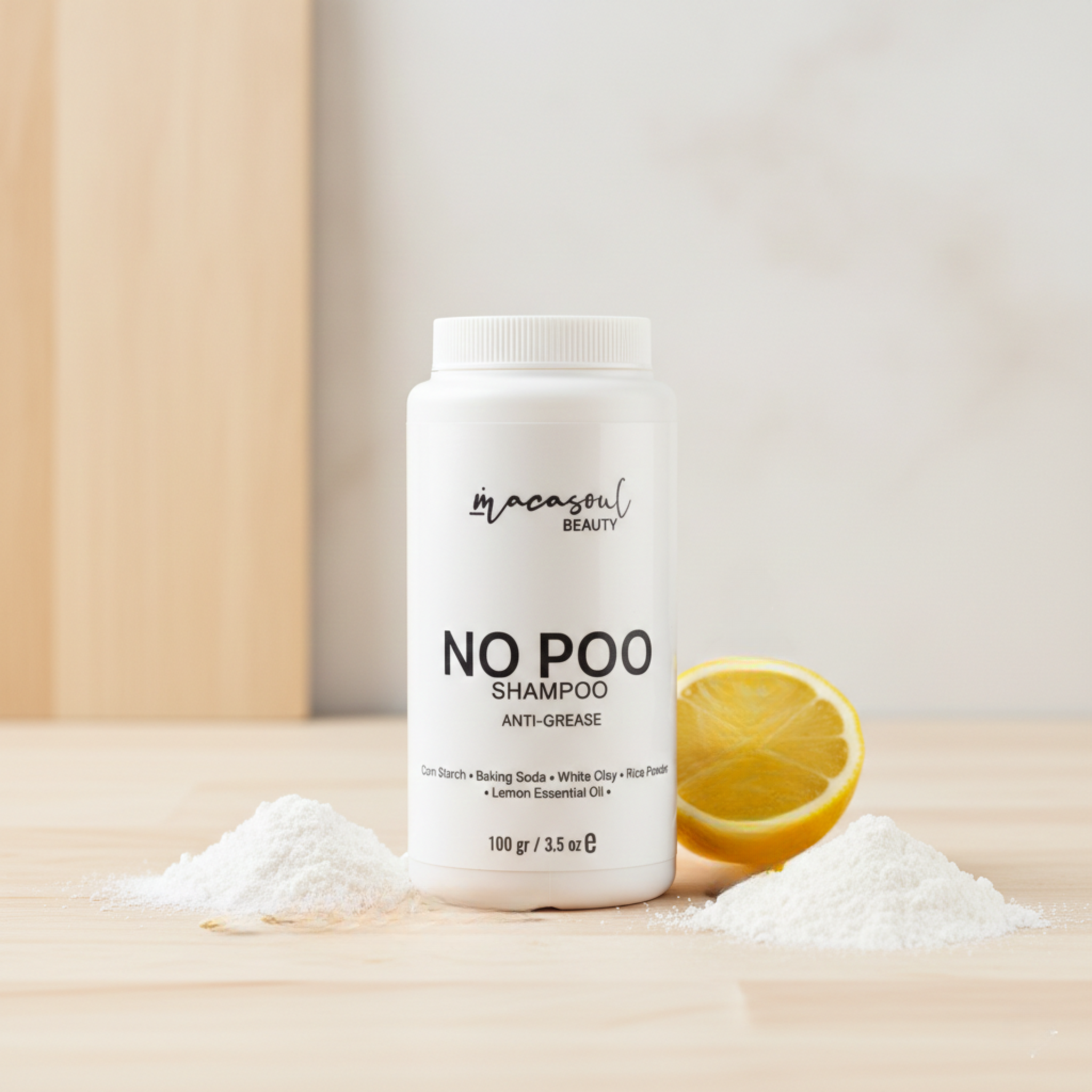 NO POO Dry Shampoo Anti-grease (80gr) Champú en Seco Natural para Control de Grasa, Volumen y Limpieza Inmediata sin Residuos Blancos