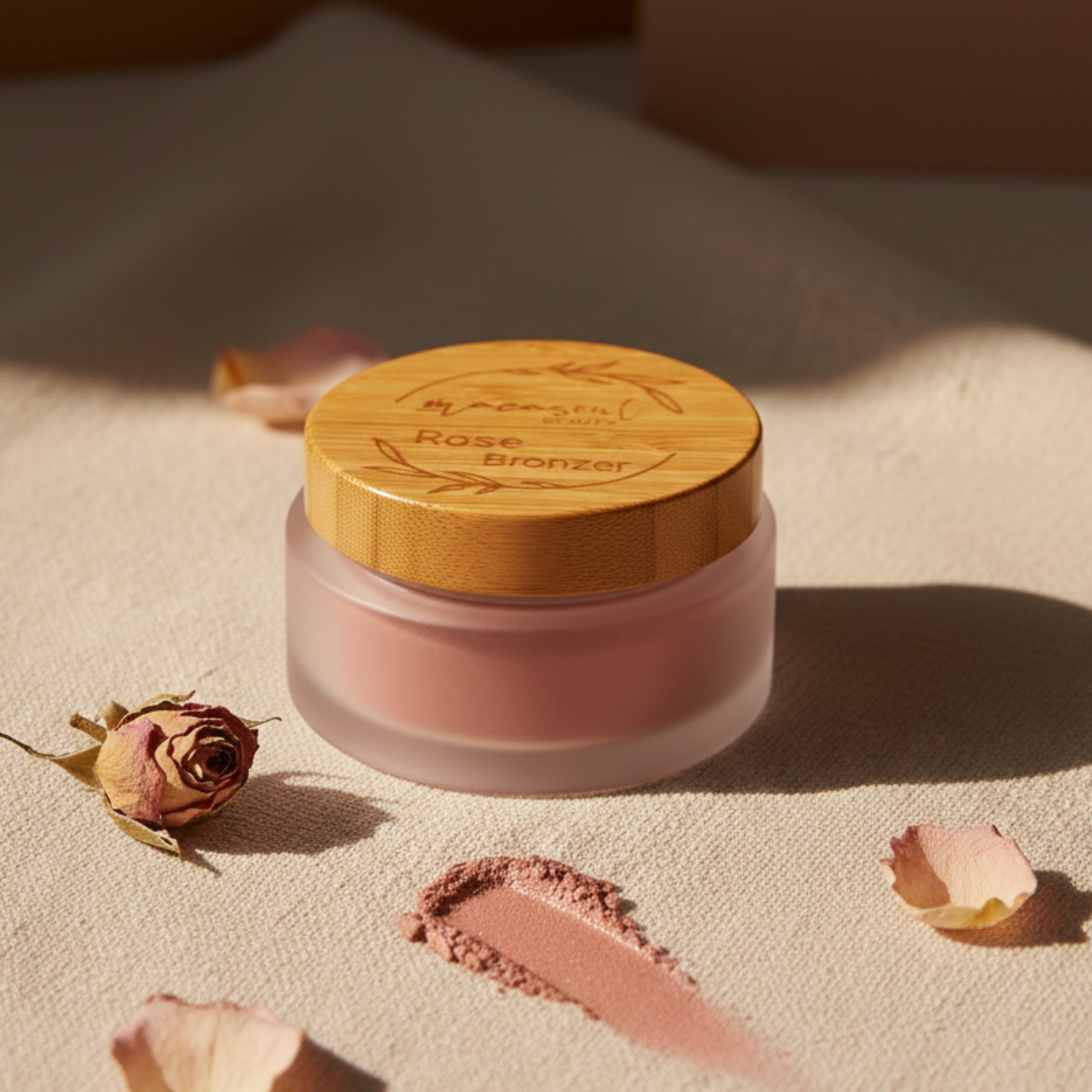 Bronzer Rose "Be Tan-derful" (30gr) Bronceador Mineral Orgánico con Polvo de Arroz y Efecto Detox