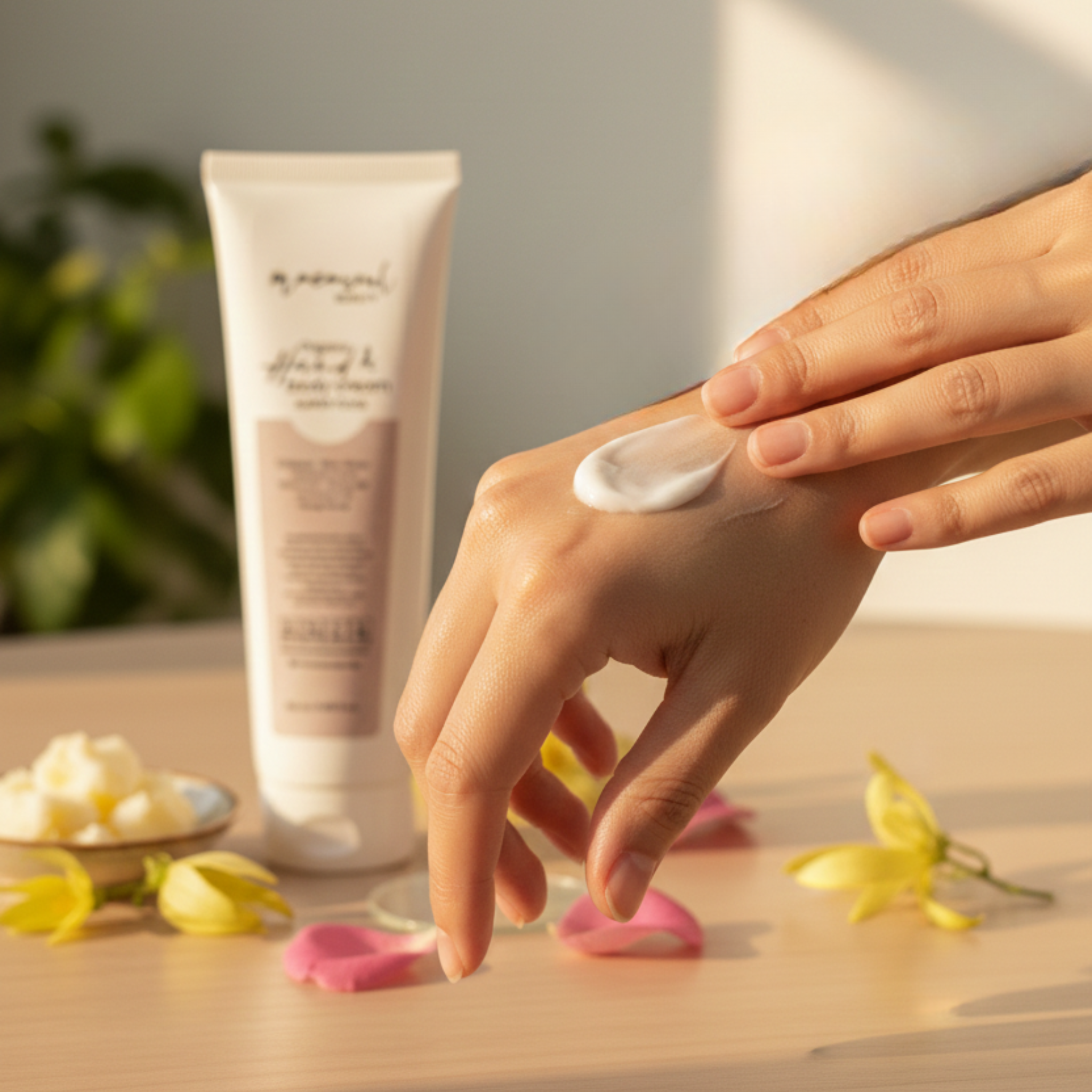 Body & Hand Cream Super Food (120ml) Crema Restauradora con Ácido Hialurónico, Colágeno y Aceite Esencial de Ylang Ylang