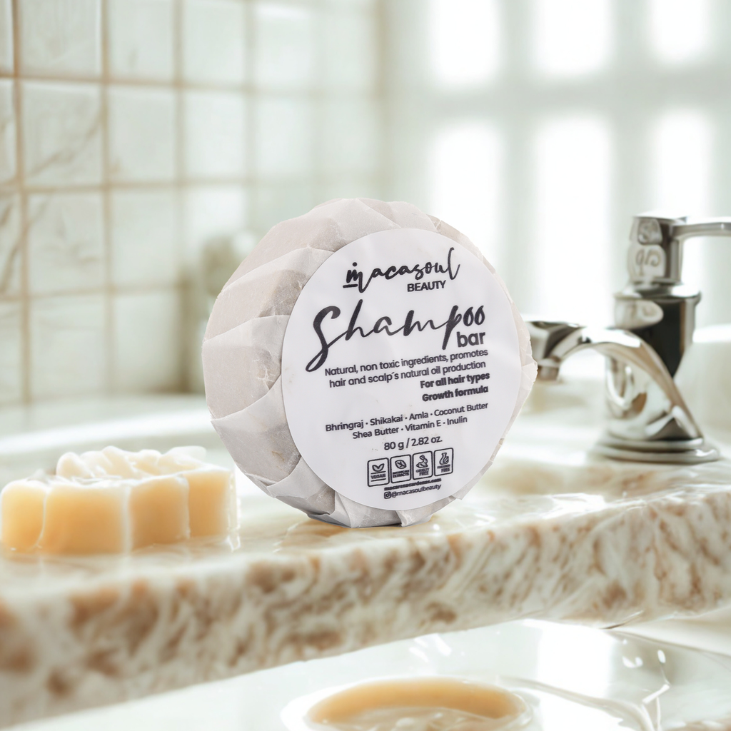 Organic Shampoo Bar "Botanicals" (80gr) Champú Sólido Vegano y Reparador con Bhringraj, Shikakai y Amla
